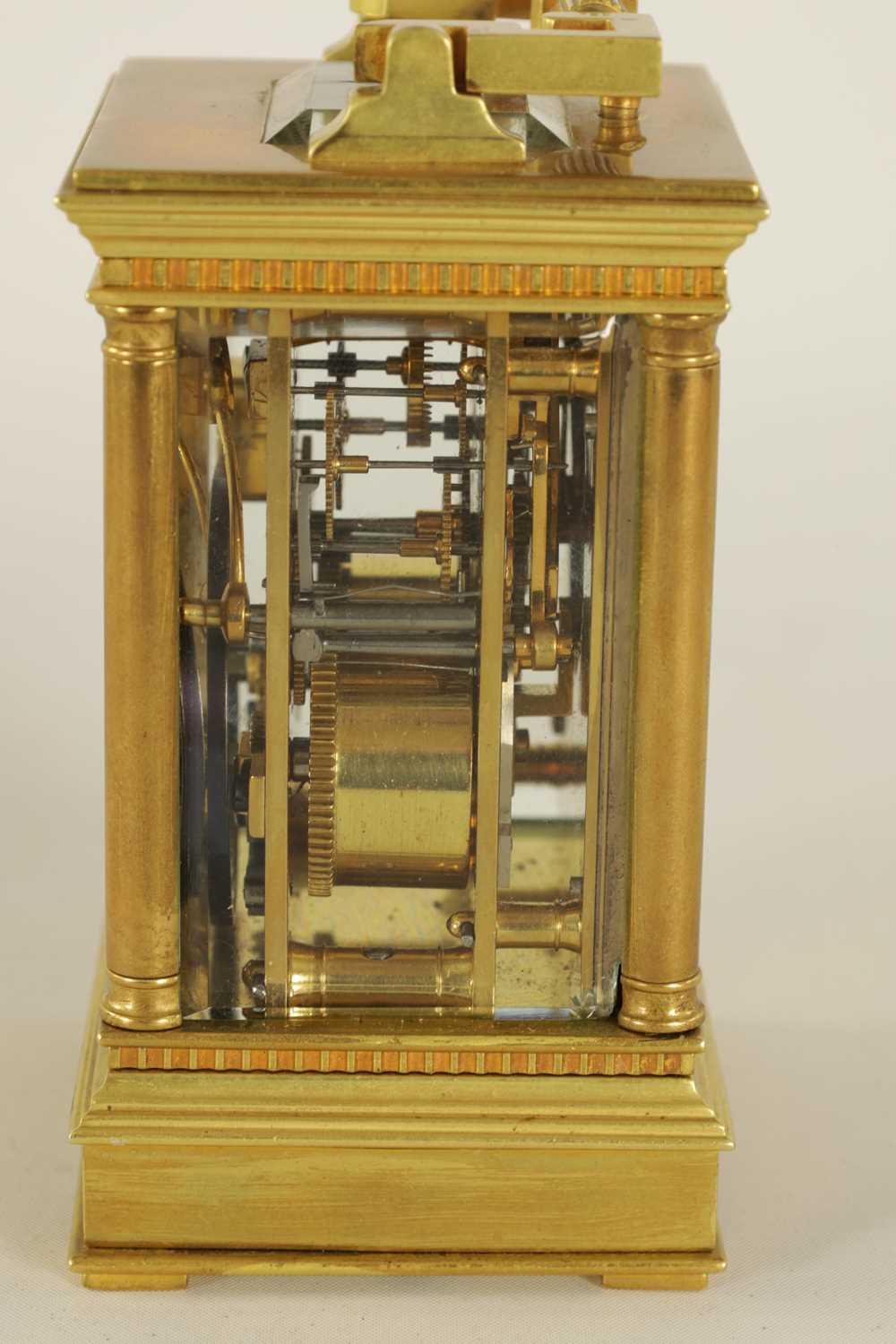 GAY AND LAMAILLE. A LATE 19TH CENTURY SMALL FRENCH REPEATING CARRIAGE CLOCK - Image 7 of 7