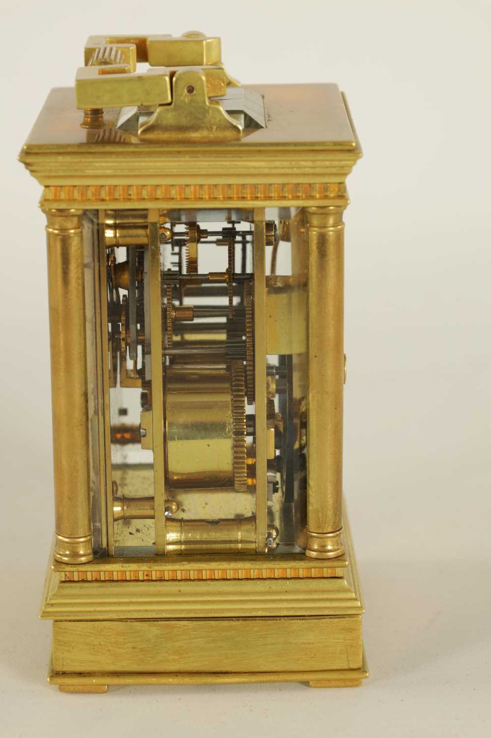 GAY AND LAMAILLE. A LATE 19TH CENTURY SMALL FRENCH REPEATING CARRIAGE CLOCK - Image 6 of 7