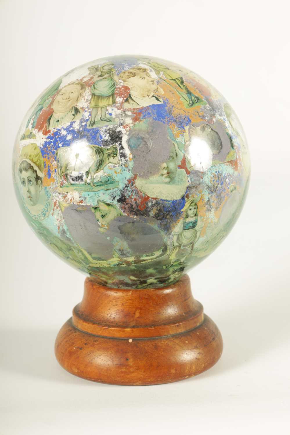 A RARE 19TH CENTURY DECALCOMANIA GLASS GLOBE - Image 8 of 13