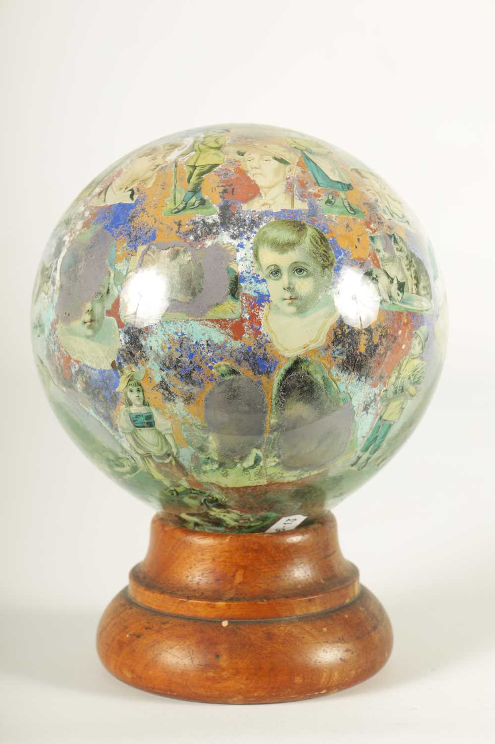 A RARE 19TH CENTURY DECALCOMANIA GLASS GLOBE - Image 7 of 13