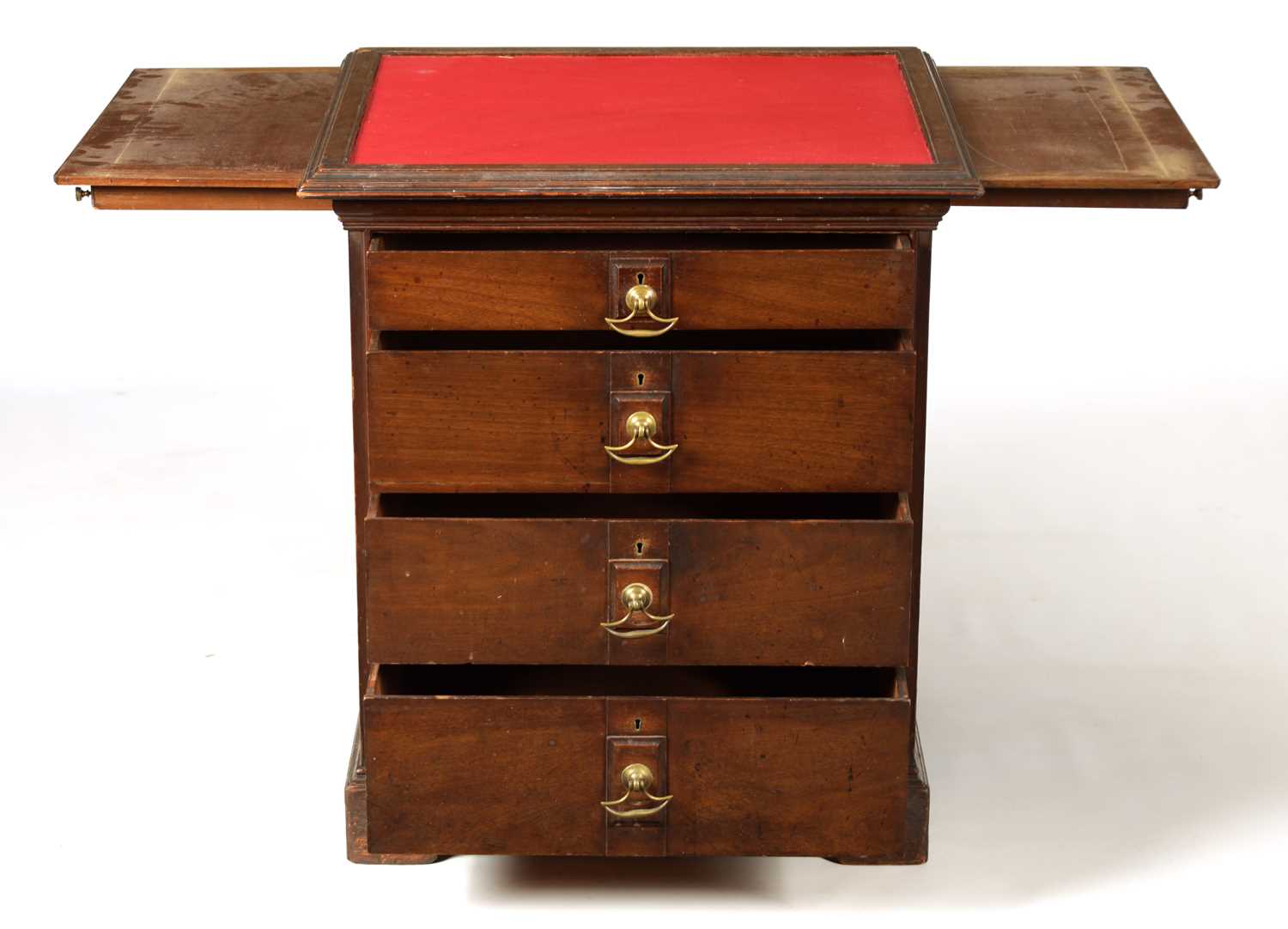 AN UNUSUAL LATE 19TH CENTURY WALNUT SMALL CHEST OF DRAWERS BY E. WALKER CABINETMAKER AND DATED 1893 - Image 2 of 7