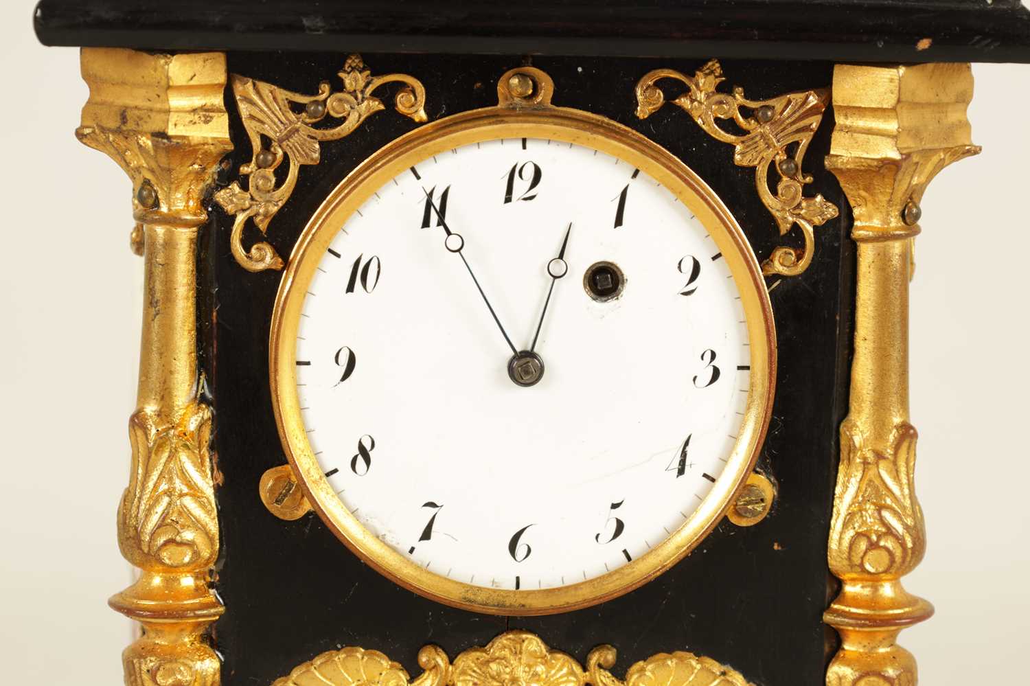 A LATE 19TH CENTURY AUSTRIAN VIENNESE EBONISED AND ENAMEL MANTEL CLOCK - Image 8 of 21