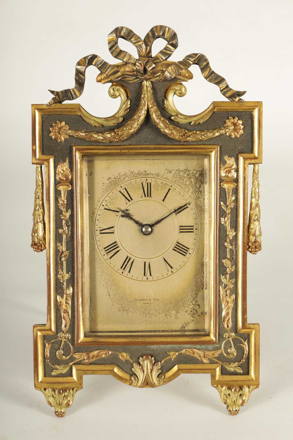 A LATE 19TH CENTURY FRENCH BRONZE AND ORMOLU STRUT CLOCK - Image 2 of 9