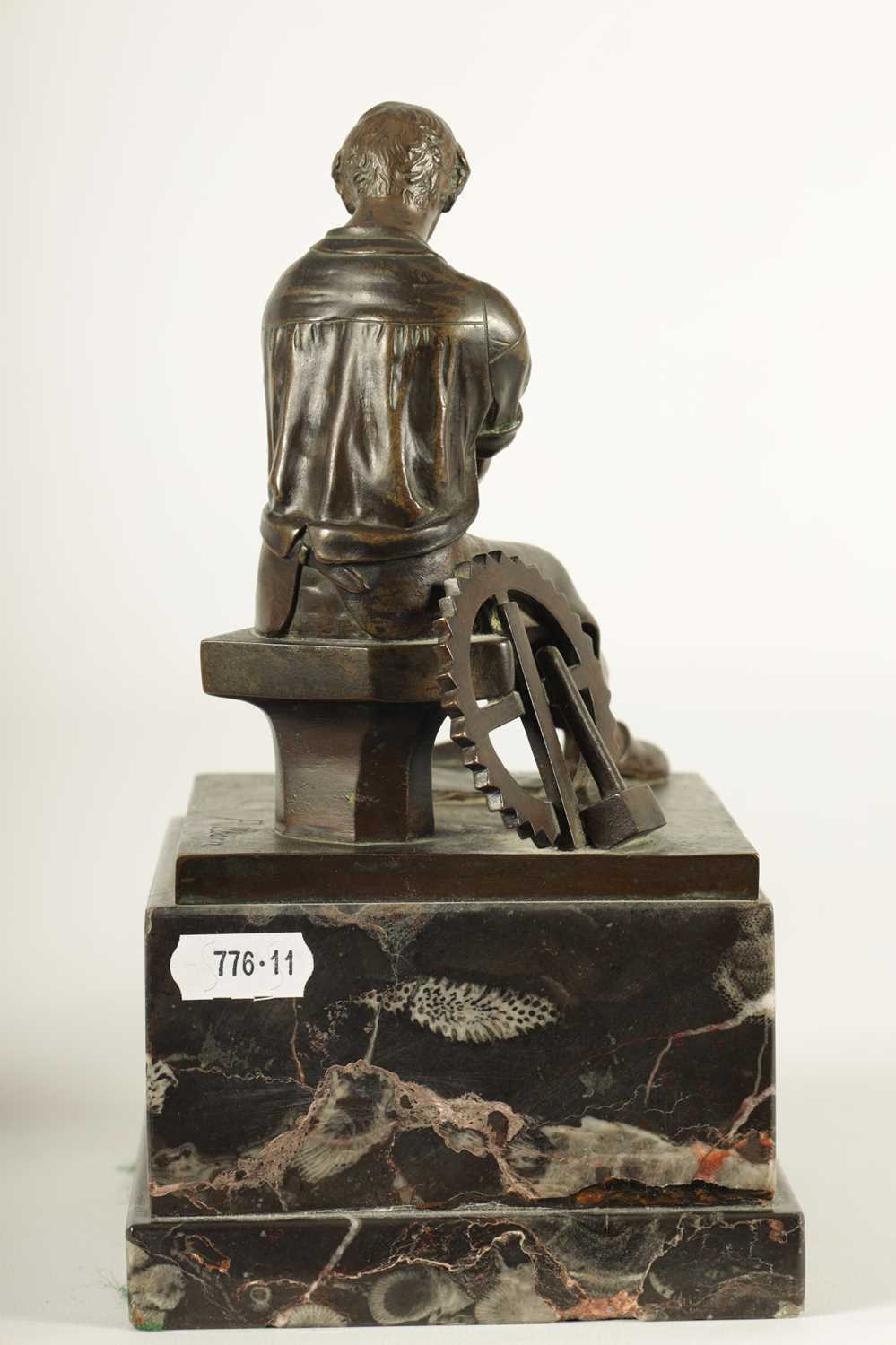 AN EARLY 20TH CENTURY FIGURAL BRONZE SCULPTURE OF AN INDUSTRIALIST - Image 8 of 11