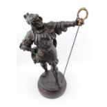 Spelter Spanish conquistador with wreath. 54cm in Height
