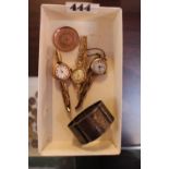 3 Early 20thC 9ct Gold cased wrist watches