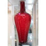 Large Mottles Red glass vase with ground pontil 40cm in Height