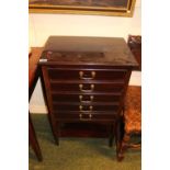 Edwardian Mahogany fall front Music cabinet with brass drop handles