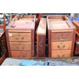 Mahogany Pedestal desk base with brass drop handles