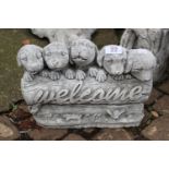 Welcome Concrete Puppies Sign