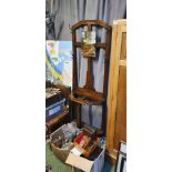 Oak 1920s Hall stand with applied mirror and drip tray