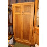 Oak Linenfold Robe with panelled doors. 87cm in Width