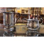 Edwardian Silver Two handled squat cup London 1900 and a Silver Cup 200g total weight