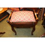 Victorian Upholstered Piano stool with extra cushion