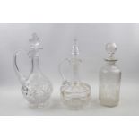 Good Collection of 19thC and later Decanters of Cut Crystal and etched (7)