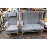 Good quality Upholstered 2 seater and matching armchair