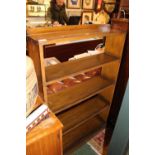 Stained hardwood freestanding bookcase of 5 shelves
