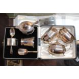 Collection of assorted Silver Cruets and a Silver Egg Cup and spoon 210g total weight