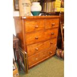 Victorian Chest of 2 over 3 drawers with turned handles. 100cm in Width