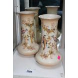 Pair of Crown Ducal Pigeon decorated Vases