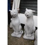 Pair of Concrete Cat figures 50cm