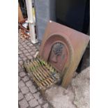 Heavy Cast Iron Wheatsheaf Fire back cast iron surround and basket