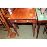 Victorian Mahogany Pembroke table on turned supports