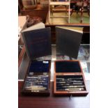 Good quality Reeves & Sons of London Walnut cased drawing set, another drawing set and a related