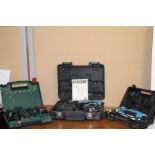 Collection of cased power tools inc Erdbaur drill, multi-tool etc