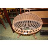 Cast Iron Queen anne style oval fire basket
