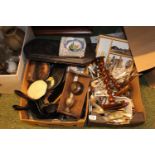2 Boxes of assorted Bygones and Silver plated flatware