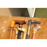 Collection of antique and later walking sticks and canes