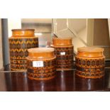 Set of 4 Hornsea Heirloom Storage Jars with wooden lids