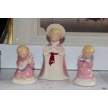 3 Ceramic Angels by Desves of France
