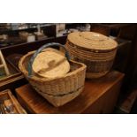 Colelction of Vintage Cane and Seagrass baskets