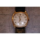 Gents 9ct Gold Rotary watch on Leather strap