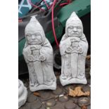 Pair of Merlin Concrete figures 40cm