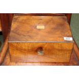 2 Victorian Walnut Sewing box and another Walnut box