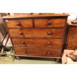 Victorian Mahogany Chest of 2 over 3 drawers with turned handles and feet