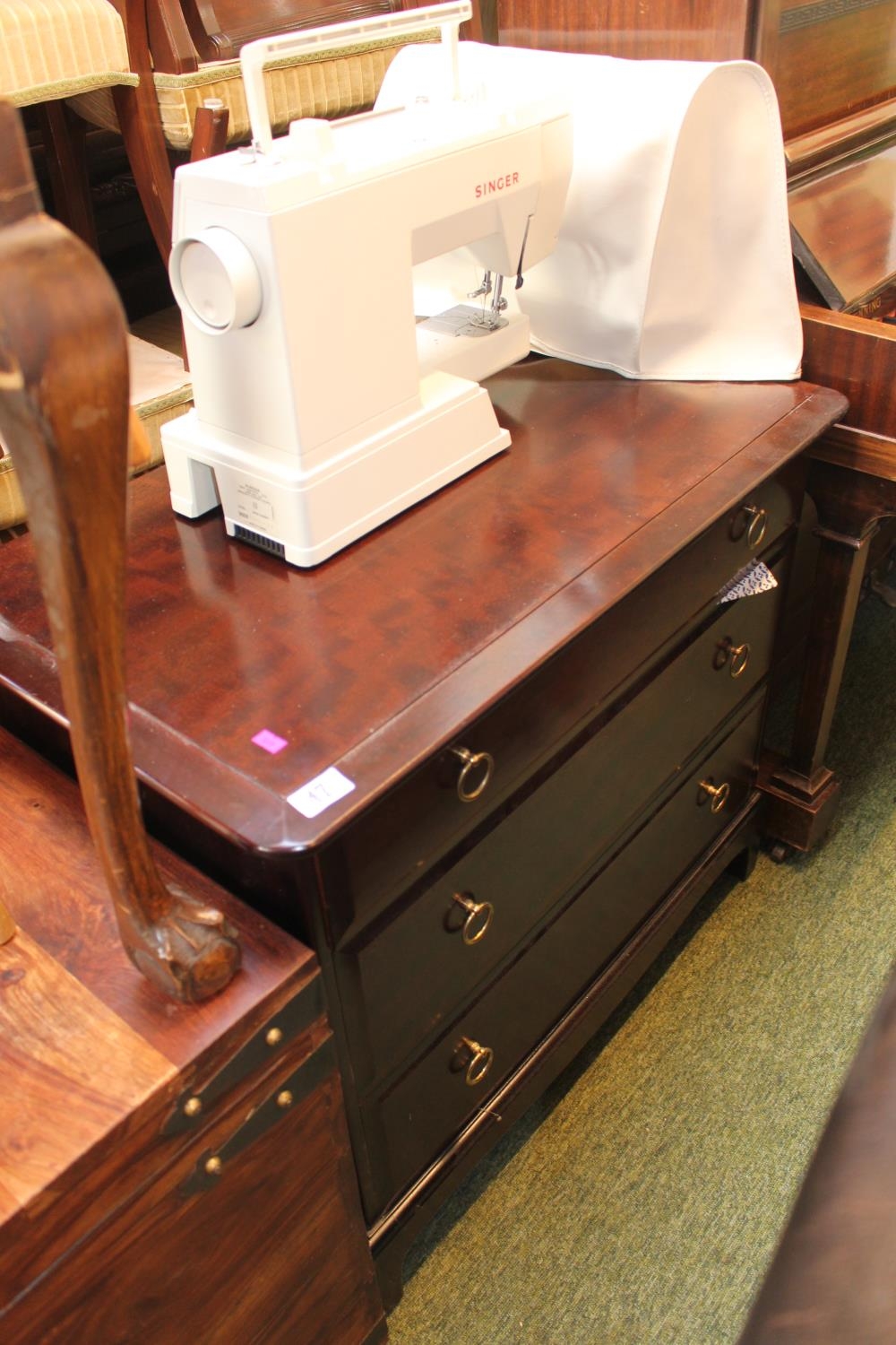 Stag Chest of 3 drawers with metal drop handles