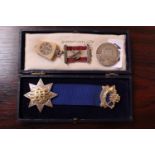 Silver Attendance Medallion, Masonic Medallion and a Silver Coronation Coin