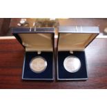 2 Cased Silver Coin made by CIBA Tolling Group 1955 - 1996