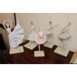 Set of 5 Enesco Ltd Ballare Ballerina figures