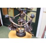 Bronze figure of 3 Girls playing Ring a roses