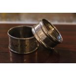 Boxed Silver Napkin ring and a Silver plated Napkin ring