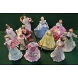 Collection of 10 Royal Doulton figurines Florence Nightingale HN 3144 4837 of 5000, Paula HN 2906,
