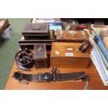 Boys Scout Vintage Belt, Bakelite Reel and assorted Vintage Boxes