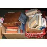 2 Boxes of assorted 19thC and later books inc some local, The Bible etc