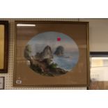 Framed and mounted watercolour of a Victorian Costal scene signed to bottom right