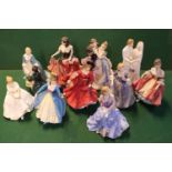 Collection of 10 Royal Doulton figurines Thinking of You HN HN 5144, Patricia HN 3365, Anniversary
